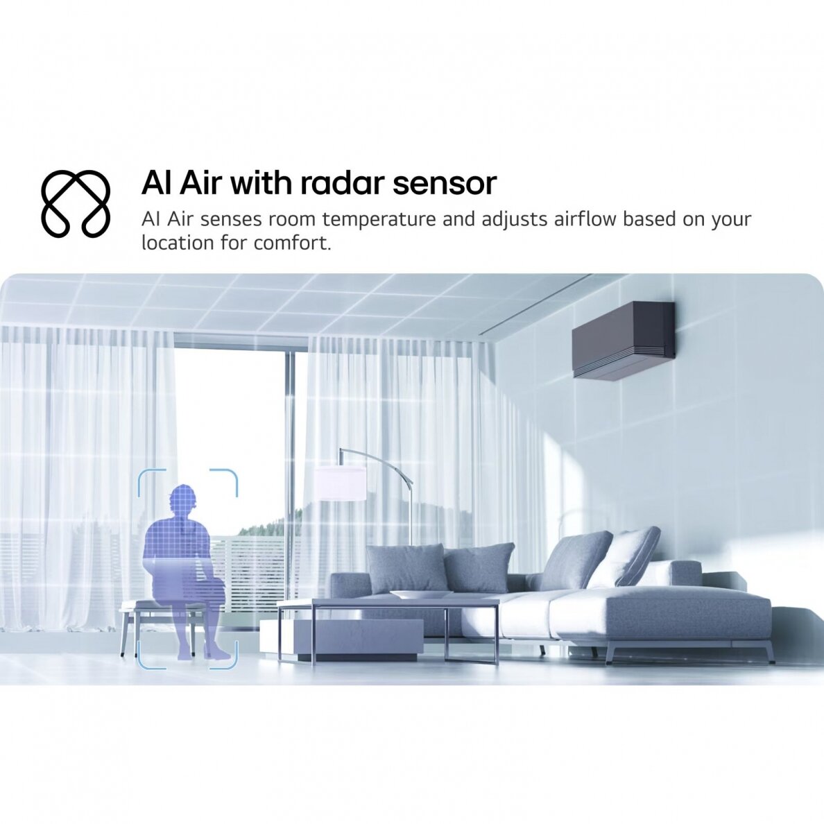 LG bevėjas AI Mirror oro kondicionierius AA09SP 9