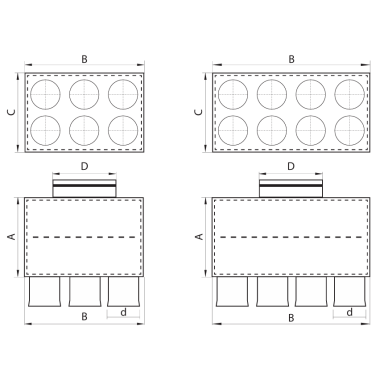 Oro paskirstymo dėžė Komfovent LOK-H-160-75×12