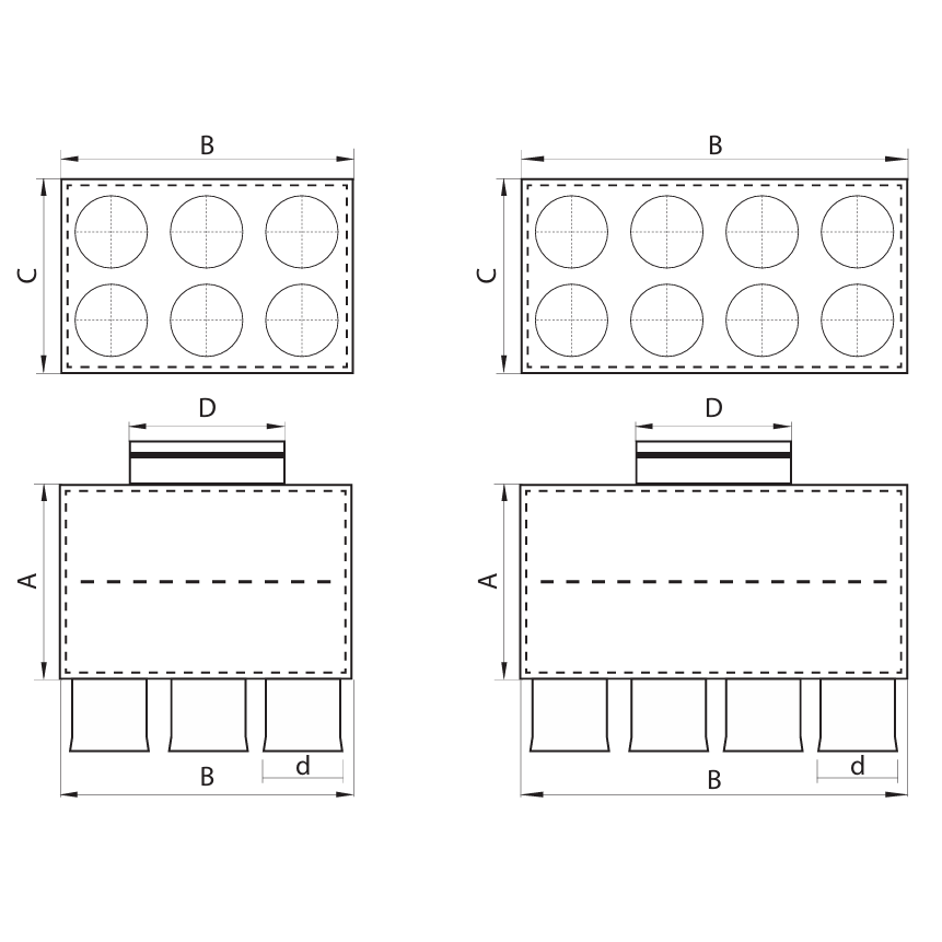Oro paskirstymo dėžė Komfovent LOK-H-125-75×6 1 Oro paskirstymo dėžė Komfovent LOK-H-125-75×6 1